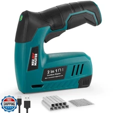 NEU MASTER Electric Staple Gun, 2 in 1 Cordless Staple Gun/Brad Nailer, 4V El