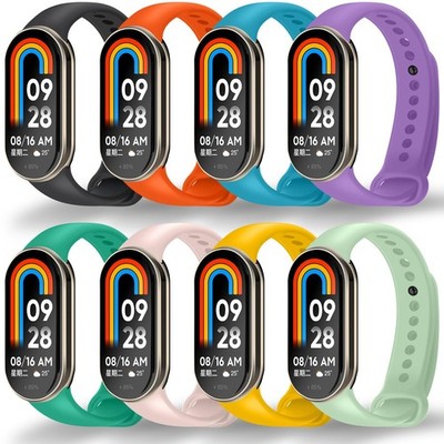 8 Pack Sport Bands Compatible with Xiaomi Mi Band 10 / 9 / 8, TPU Waterproof