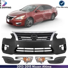 Front Bumper Cover Paintable & Grille Assembly For 2013-2015 Nissan Altima