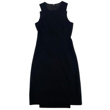 Theory Women's Size 4 Black Wool Pencil Sleeveless Classic Little Black Dress