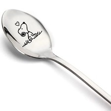Snoopy Spoon Stainless Steel Baby Cutlery Dessert Cake Ice Cream Cute Cartoon