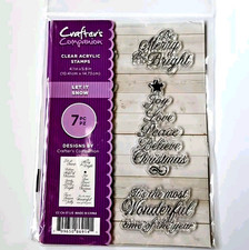 LET IT SNOW Crafter's Companion Clear Stamps Christmas Sentiments Winter um437
