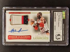 2017-18 National Treasures Legacies PRIME Hakeem Olajuwon Patch Auto 5/10 CGC9.5