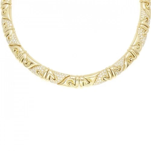 Bvlgari Au750 Yellow Diamond Necklace Women Gold One Size