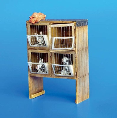 Bausatz plusmodel 218 Kaninchenstall mit Kaninchen 1:35 Diorama
