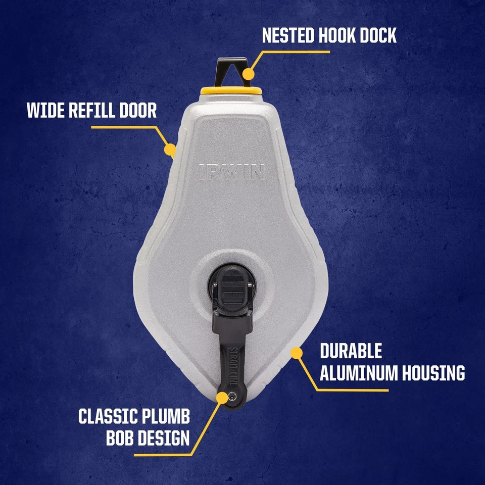 IRWIN Tools STRAIT-LINE Chalk Line, Classic Reel, 100 ft. (IWHT48441) - Image 3 of 4