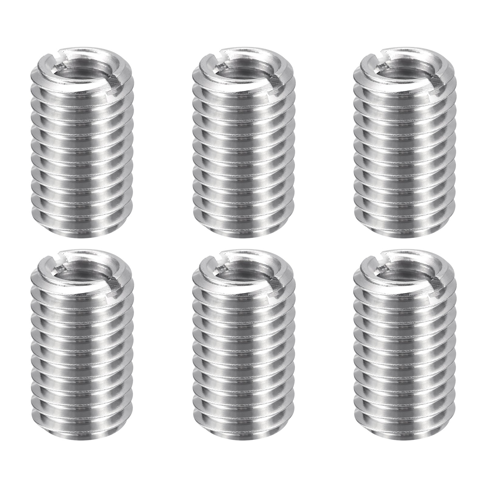 6pcs M12x1.75 Male to M8x1.25 Female Thread Repair Insert Reducing Nut 20mm Long