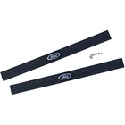 1987-96 Ford F100 F250 F350; Door Sill Scuff Plate Set; Black w/ Blue Ford Oval;