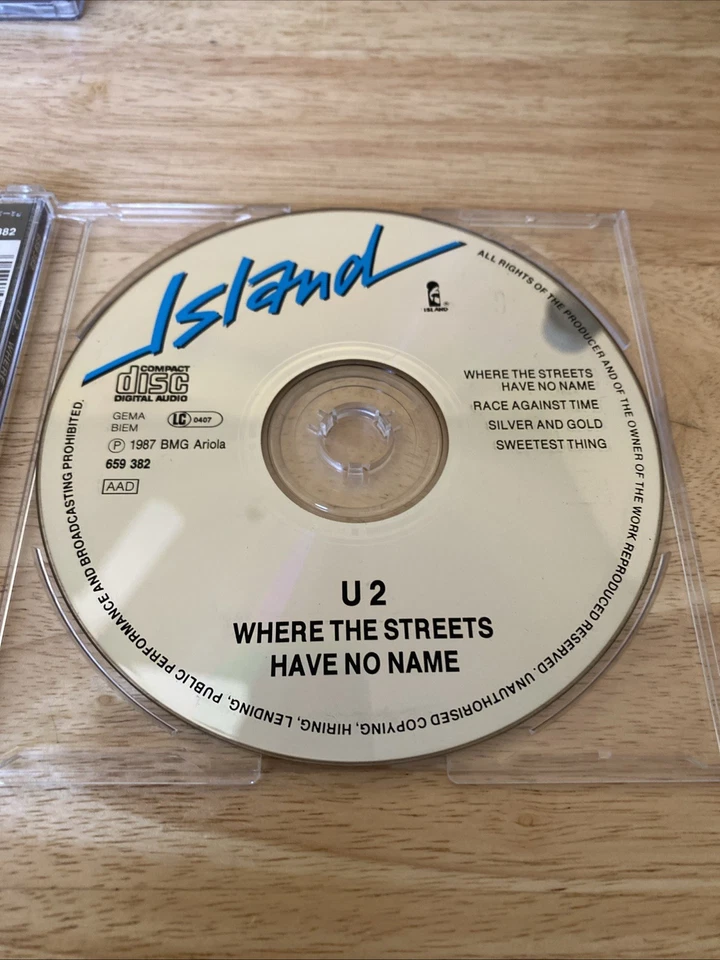 U2 Where the Streets Have No Name (CD) Single Import Germany 1987 NEAR MINT Disc - Image 2 of 3