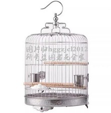 New Solid Stainless Steel Bird Cage Parrot Travel Carrier Perch