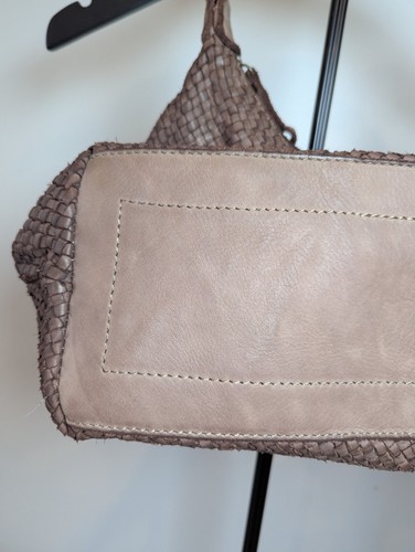 Vintage 100% Italian Leather Brown Woven Shoulder Bag With Braided Handle, $89.95 - Photo 7