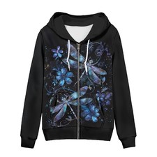 Dragonfly Zip Up Hoodie for Women Plus Size 4XL Trendy Hoodies  Sweatshirts ...
