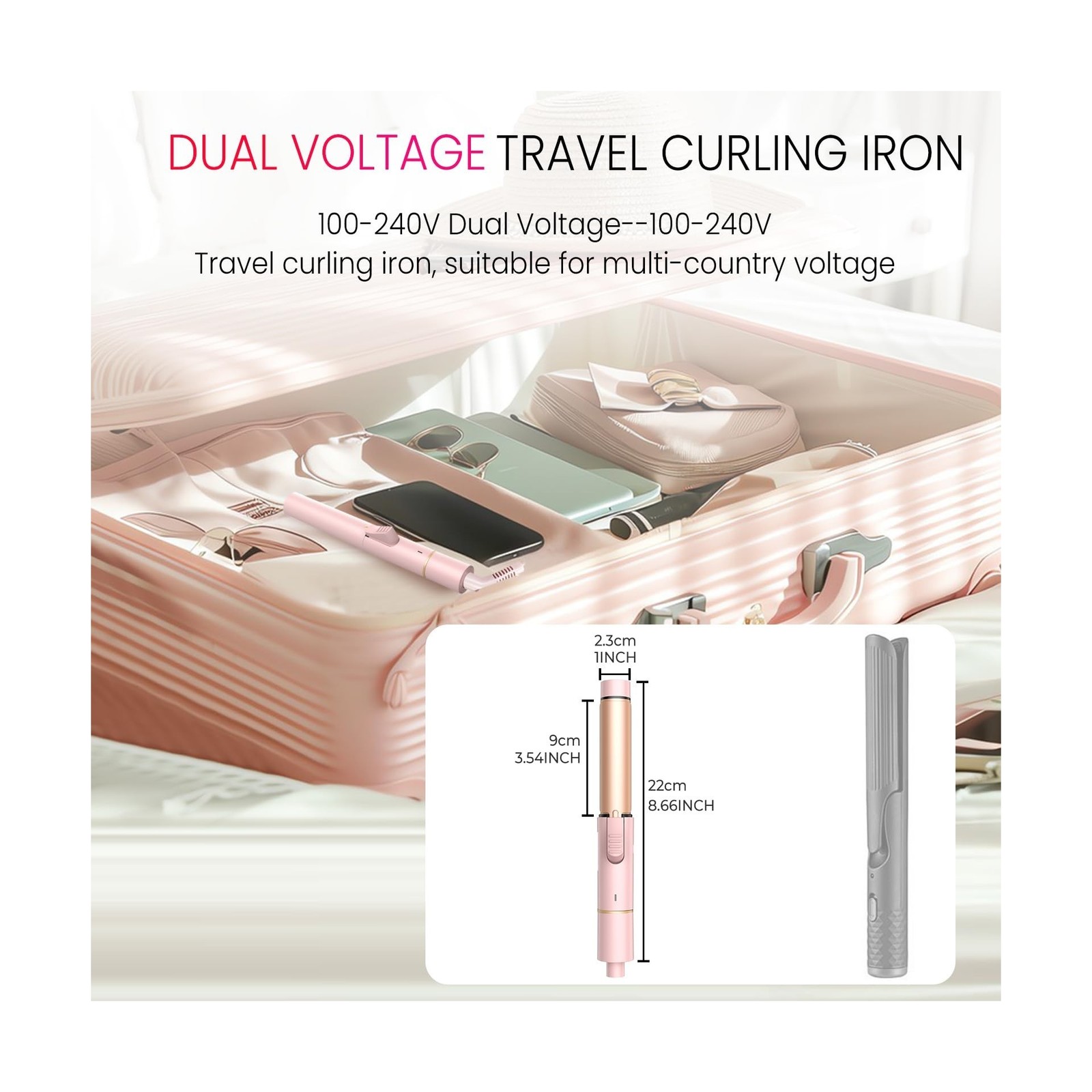 Mini Travel Curling Iron, European Travel Curling Iron Dual Voltage... Fast Ship
