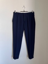 Zara Men's Cuff Hem Tapered Trousers in Navy Size 34
