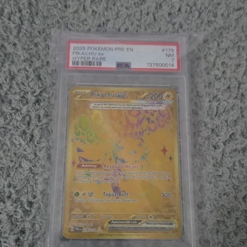 Pokémon Pikachu ex Prismatic Evolutions Holo Hyper Rare 179/131 PSA 7 2025