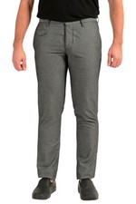 Incotex Slowear Men's Gray Slim Fit Wool Flat Front Casual Pants