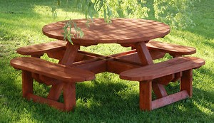 PLANS to build beautiful round picnic table for 8 (patio ...