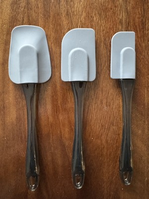 Amazon Basics 3 Stück Rechteckspachtel, Silikon, klein, grau