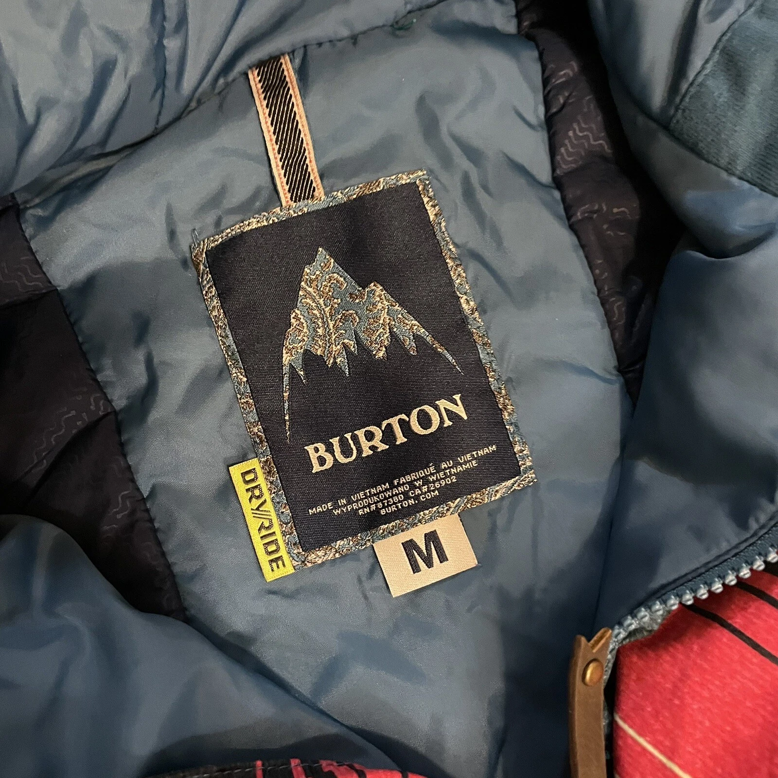 burton dry ride snowboard ski waterproof insulated jacket