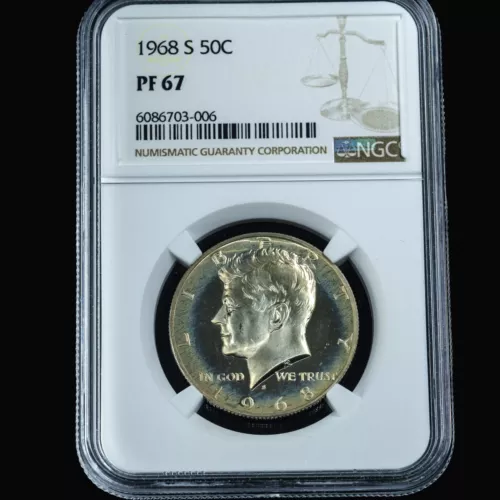1968-S Kennedy Half Dollar NGC PF67 006 COLOR IS HAPPENING $50
