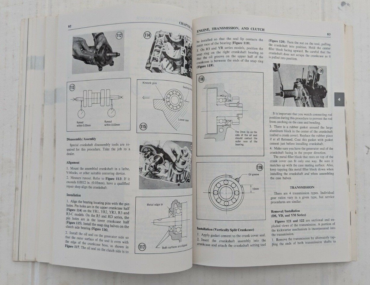 Clymer Yamaha 250-400cc 2 Stroke Twins Repair Manual 1965-1979 4th Ed 200  Pgs | eBay