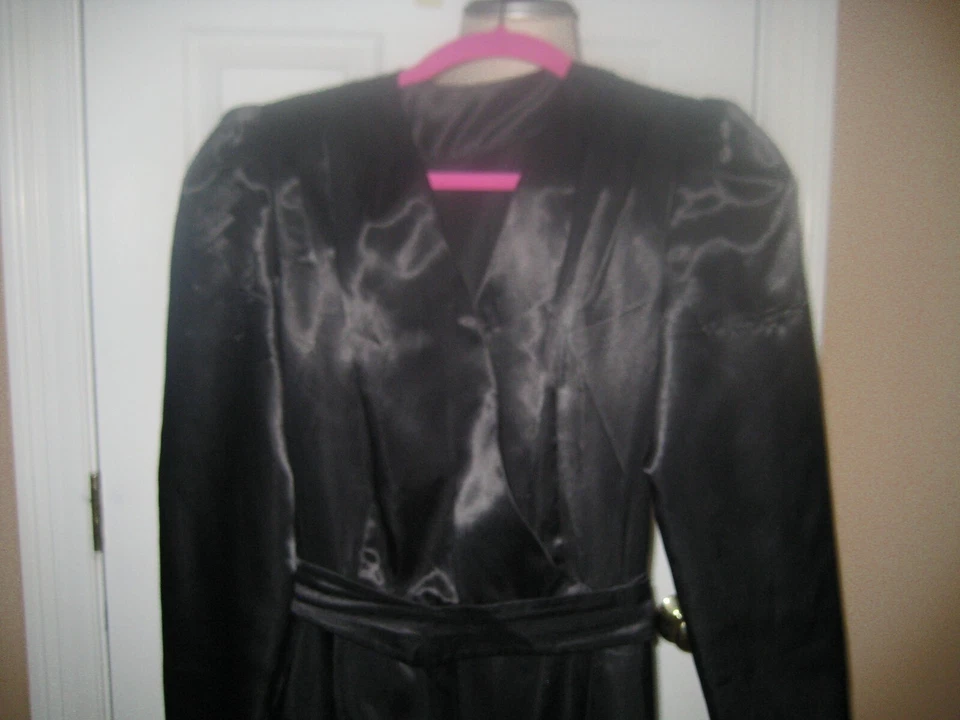  Черный шелк длинным рукавом комбинезон размер S маленький 6 женщин карманы молнии Детский комбинезон - Изображение 3 из 4