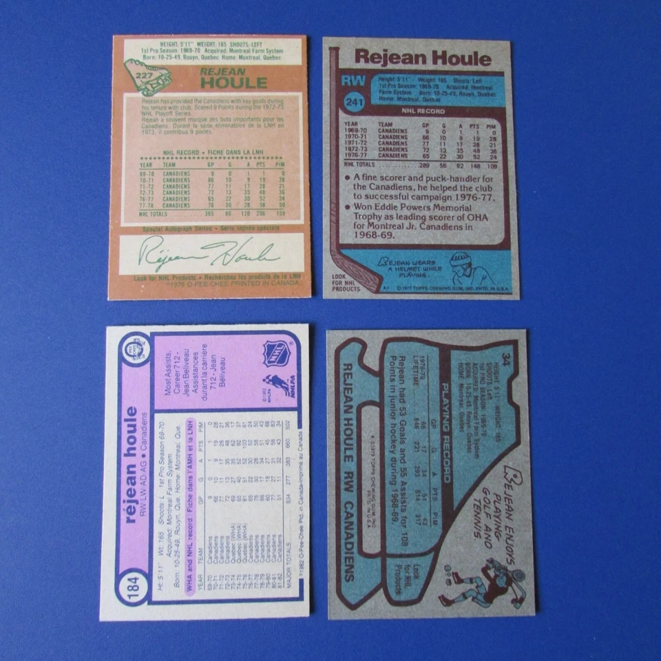 REJEAN HOULE (9 DIFF) O-PEE-CHEE TOPPS CUBIERTA SUPERIOR 1977 2008 CANADIENSES Foto 4 de 4