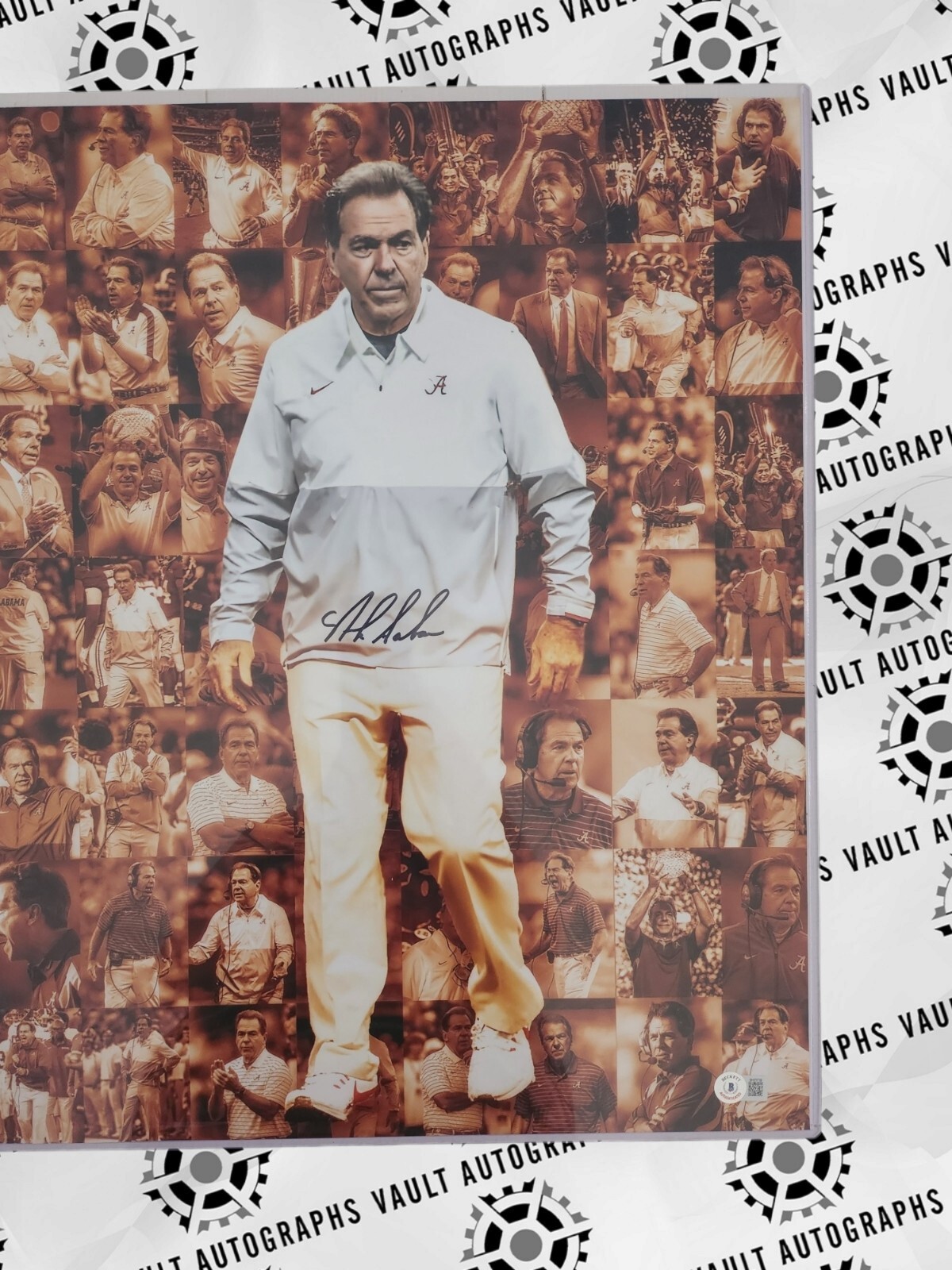 Nick Saban Autographed Signed Alabama Crimson Tide 16x20 Photo Football Beckett COA Bama 