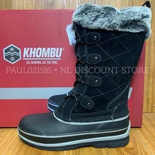 KHOMBU Women's Ellie Winter Snow Waterproof Boots ~ Black ~ 7 8 9 11