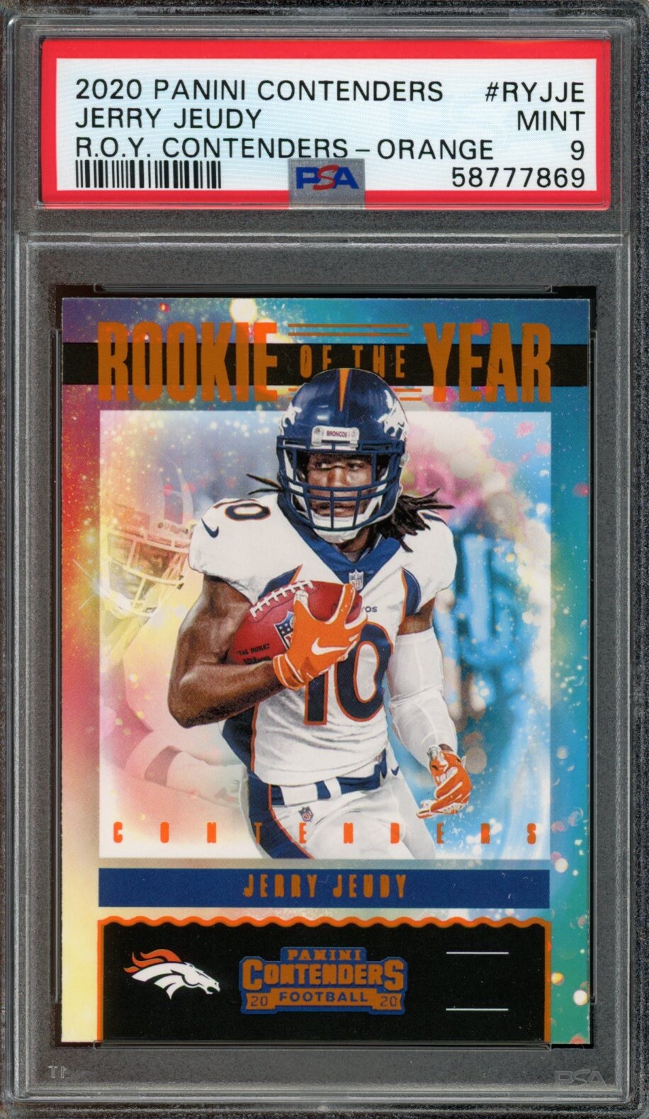 Jerry Jeudy Panini Contenders Rookie of the Year Contenders #RYJJE Orange