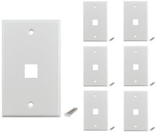 20 Pcs - 1 2 3 4 6 Port Polish Wall Plate Keystone RJ45 Cat6 Cat5e F Coax Insert