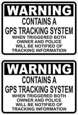 3.5in x 2.5in Contains GPS Tracking System Vinyl Stickers Car Vehicle Sign Decal