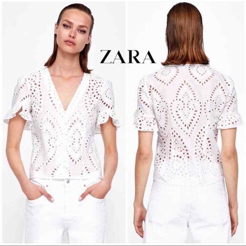 zara white blouse