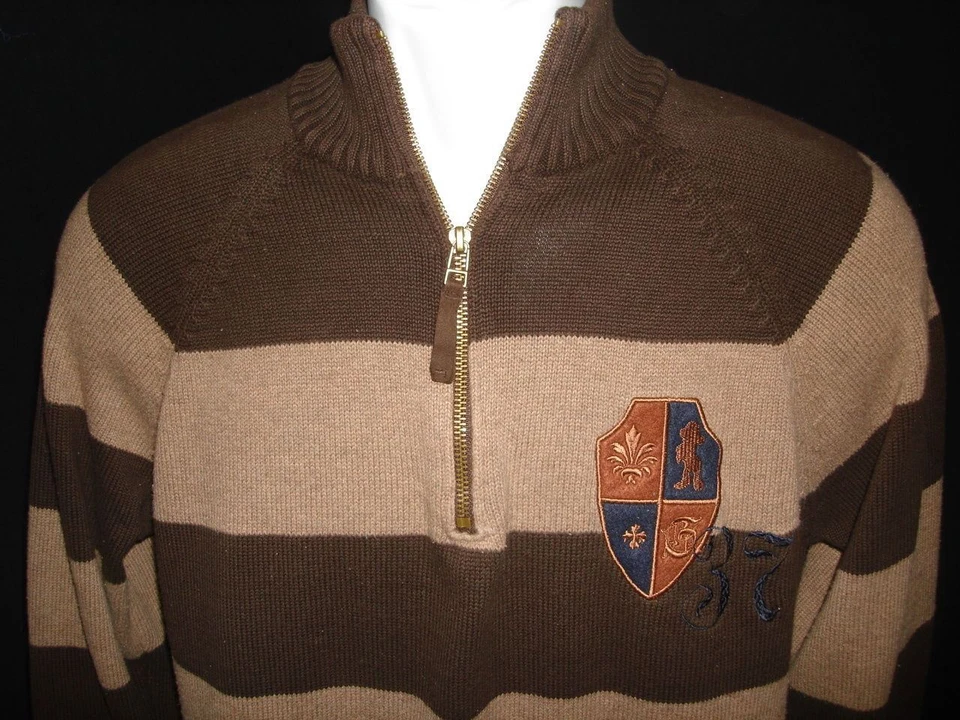 MEN'S DISNEY STORE FUNNEL NECK 1/4 ZIP COTTON SWEATER SIZE SMALL  - Image 3 of 4