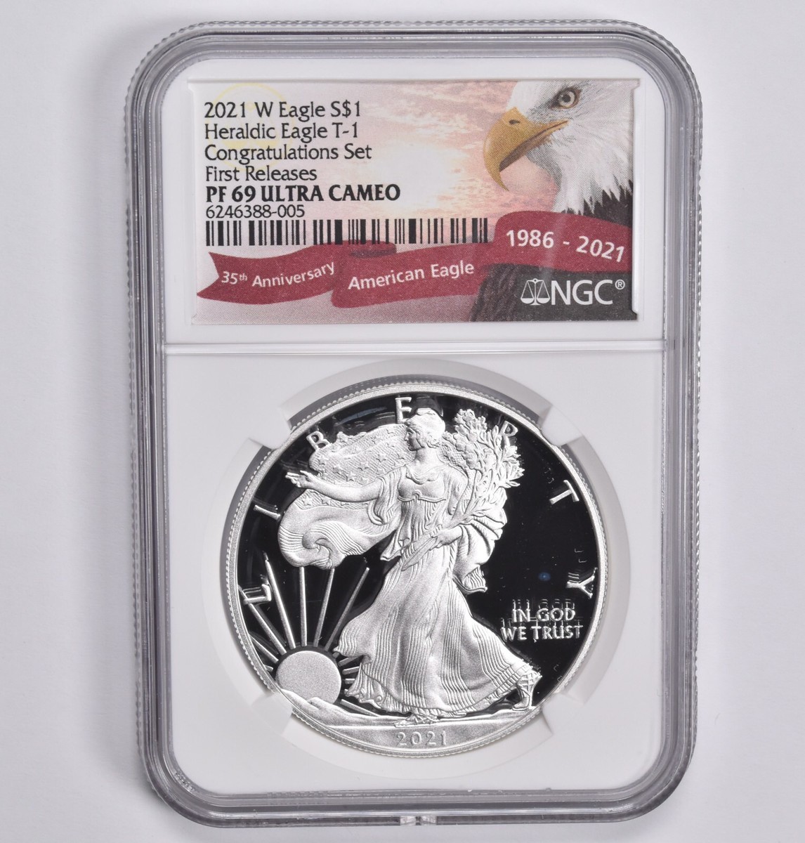 2021-W Heraldic Eagle T1 Congratulations Set FR PF69 NGC Special