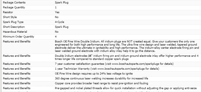 8 Pcs Spark Plugs Bosch Double Iridium For 2008-2010 DODGE CHALLENGER V8-6.1L - Image 4 of 4