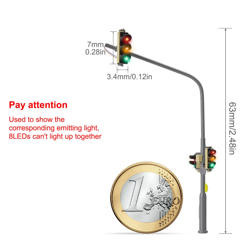 Evemodel N Scale Traffic Lights Block Hanging Signals for Model Layout Pack of 2 - Image 2 of 4