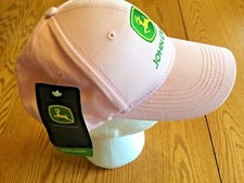 Womens Ladies Pink Embroidered Logo JOHN DEERE Baseball CAP HAT, New with Tags