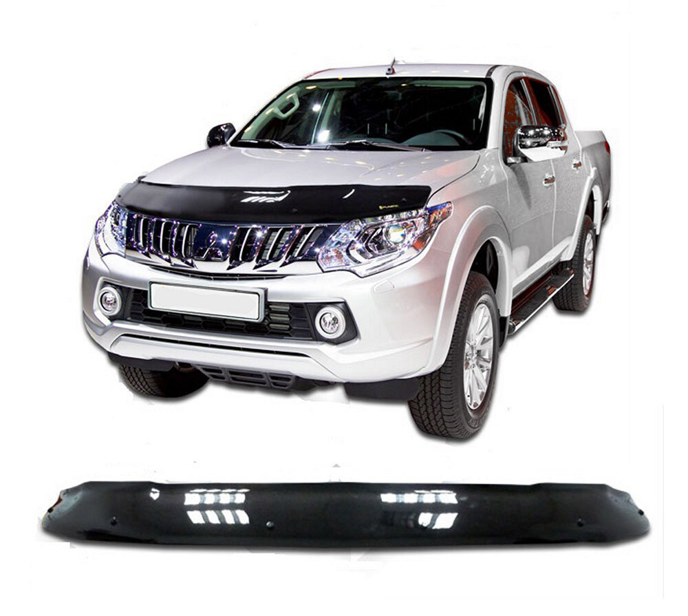 Déflecteur de capot anti-gravillons Scoutt pour Mitsubishi L200 2015-2019 en cuir synthétique