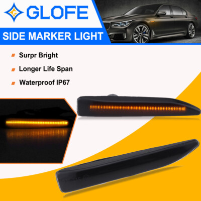 Smoked LED Side Marker Lights For 2002-2008 BMW 7-Series (E65/E66) - Pair 9 thumbnail image