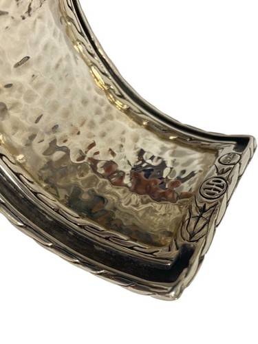 JOHN HARDY Palu Sterling Silver 42mm Wide Concave Hammered Cuff Bracelet - Picture 4 of 5