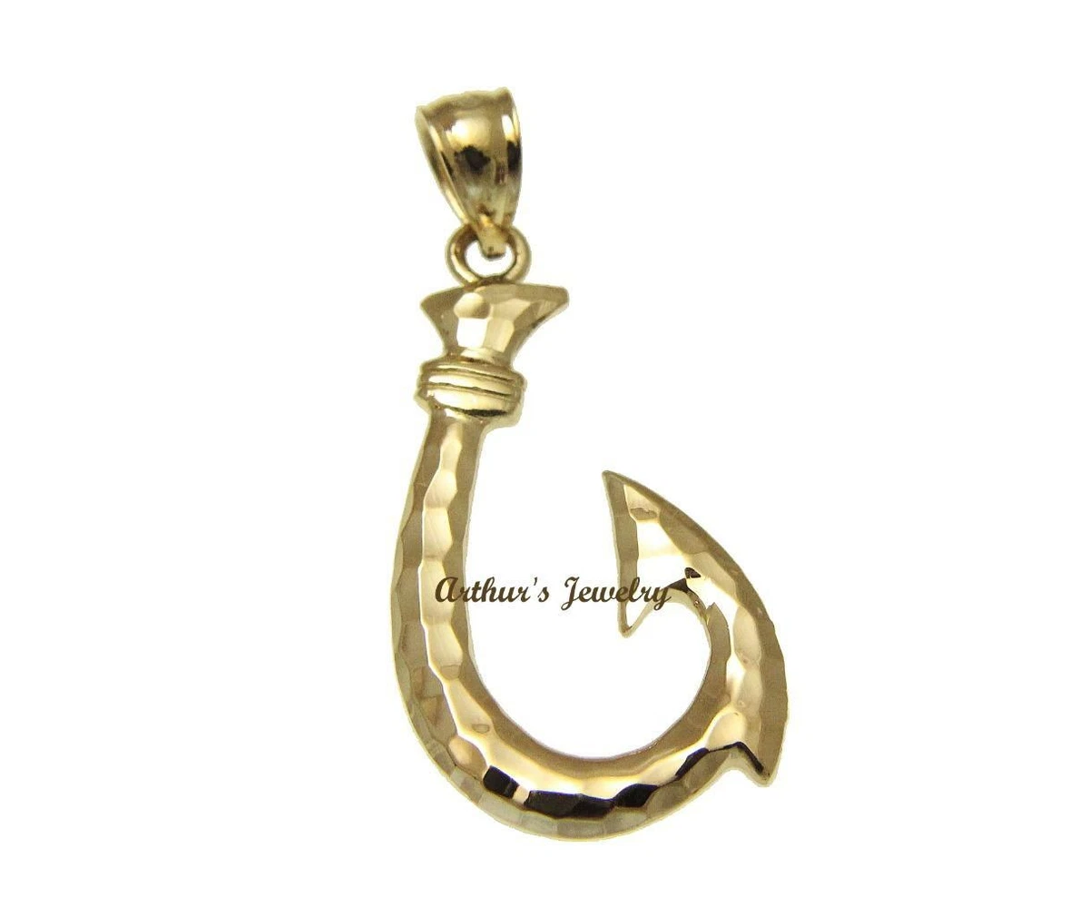 Diamond fish deals hook pendant