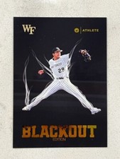 CHASE BURNS Reds 2024 ONIT Athlete Wake Forest Baseball BLACKOUT short print