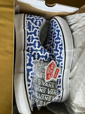 Supreme x Vans Monogram S Logo Skate Era Royal Blue🔥 UK11.5 ✓IN