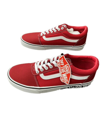New Vans Men's Ward OTW Sidewall Red/White Canvas Skate