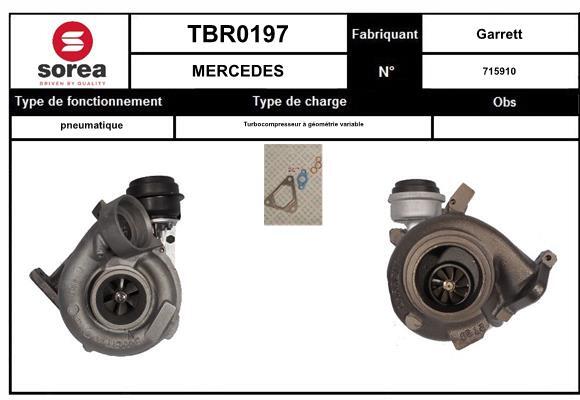Turbocompresseur SNRA TBR0197 à géométrie variable pour Mercedes Classe E