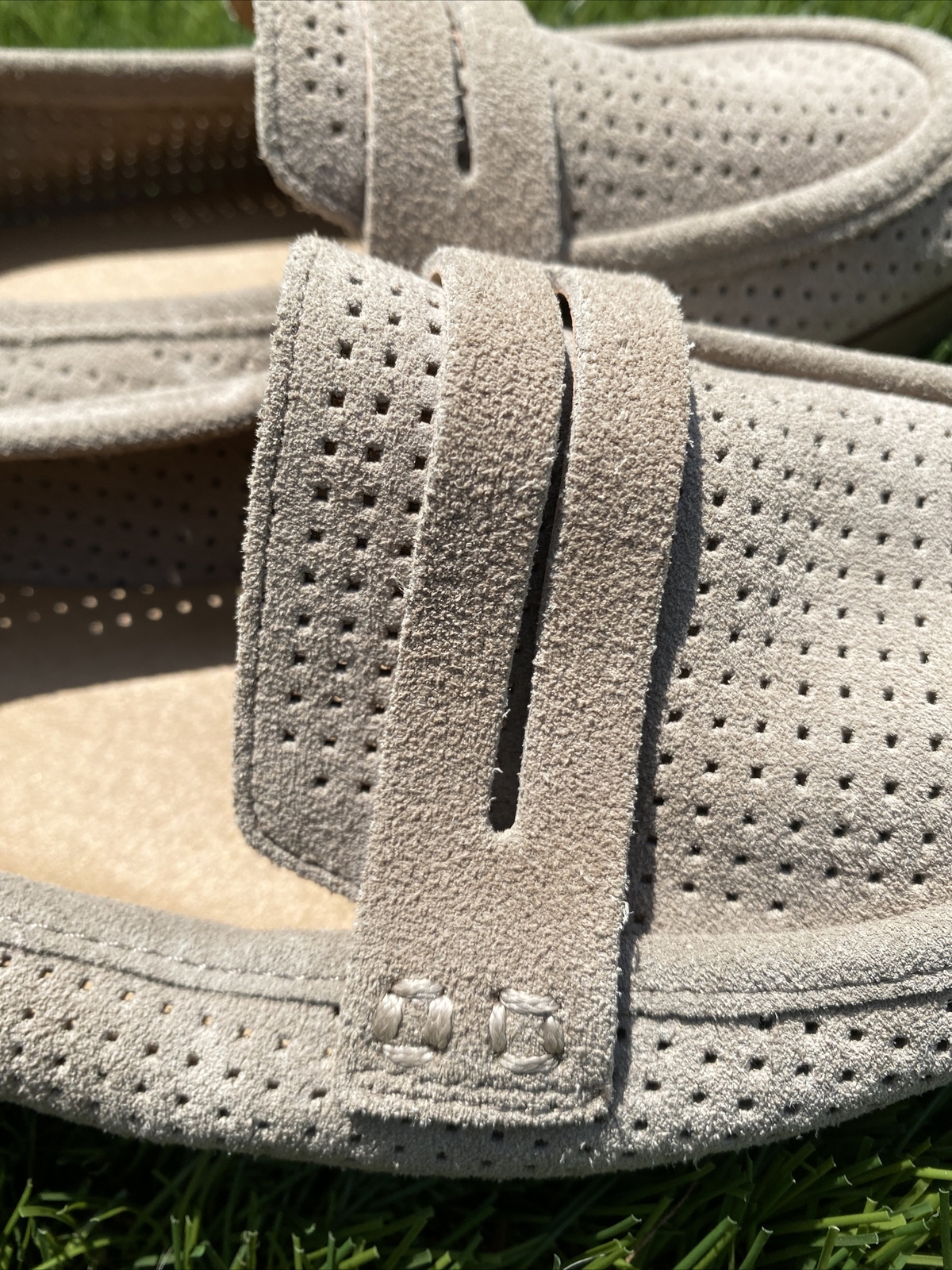 Lucky Brand Caylon Suede Penny Loafer Taupe Size 7.5 Gem