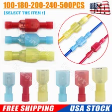 200X Insulated Male Female Quick Disconnect Wire Connector Crimp Spade Terminals