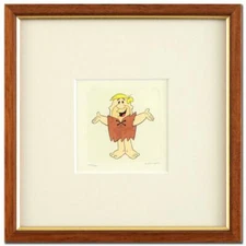 Flintstones Barney Rubble. Hand Tinted Etching. Framed COA