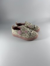 Wonder Nation Pink Leopard Print Critter Slip On Toddler Girls Skate Shoes Sz 8